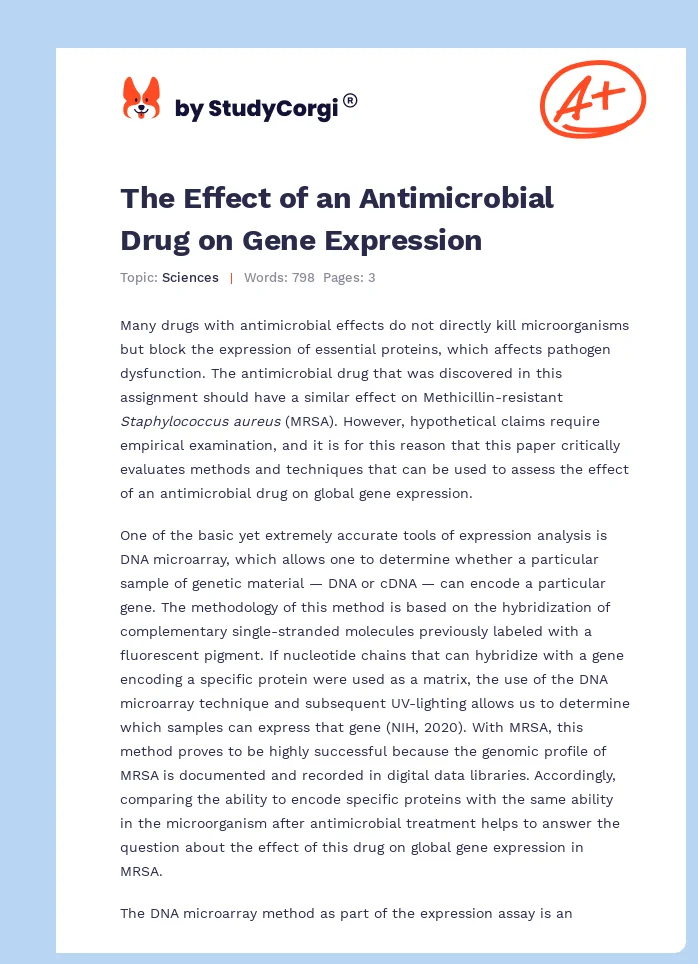 The Effect of an Antimicrobial Drug on Gene Expression. Page 1