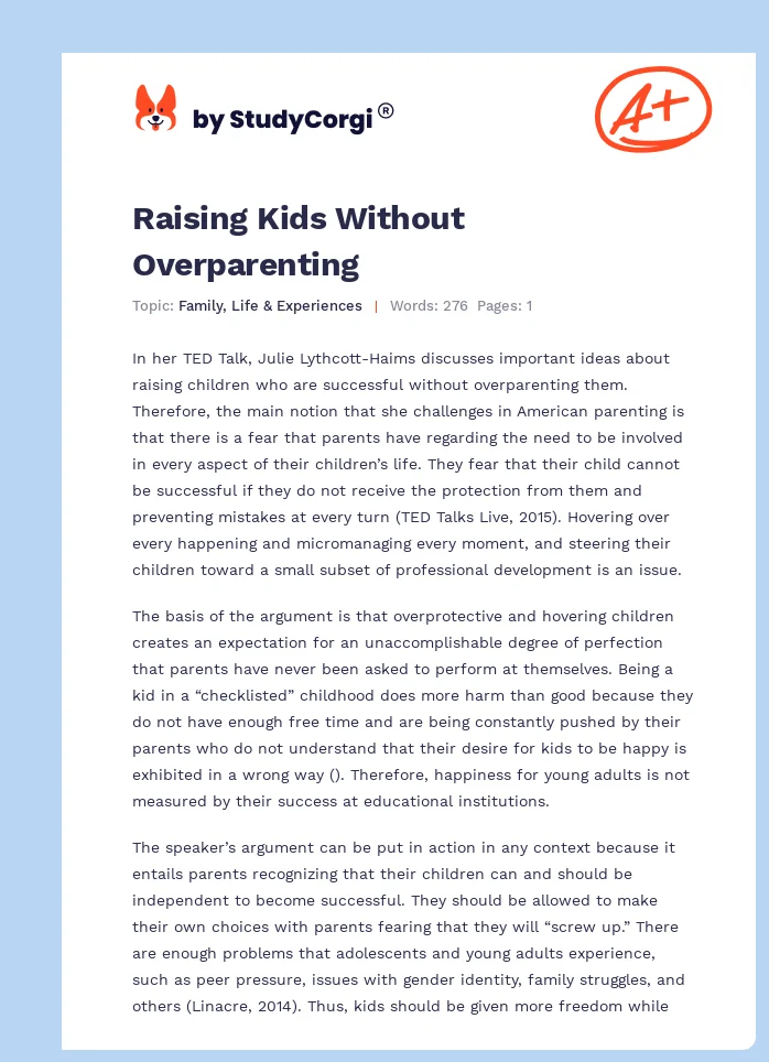 Raising Kids Without Overparenting. Page 1