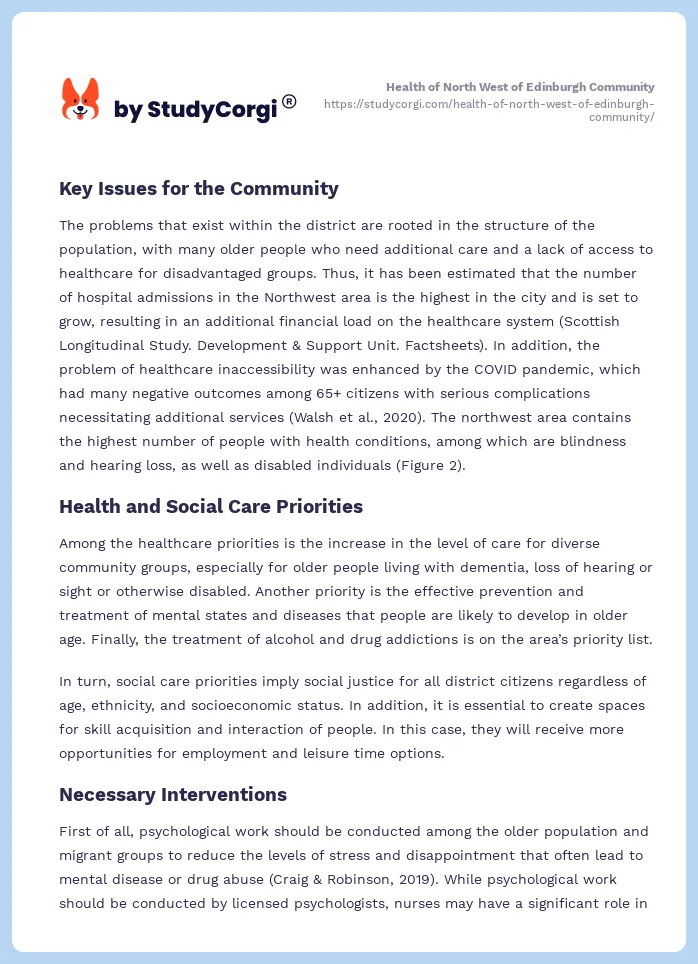 Health of North West of Edinburgh Community. Page 2