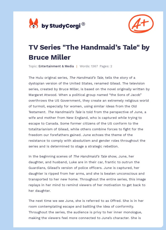 TV Series "The Handmaid’s Tale" by Bruce Miller. Page 1