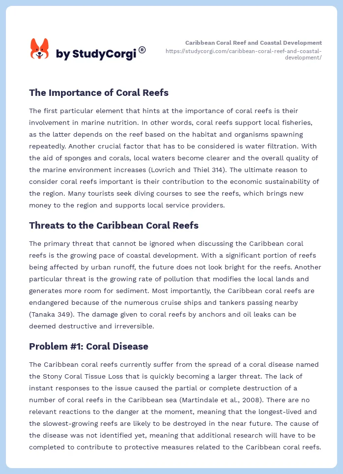Caribbean Coral Reef and Coastal Development. Page 2