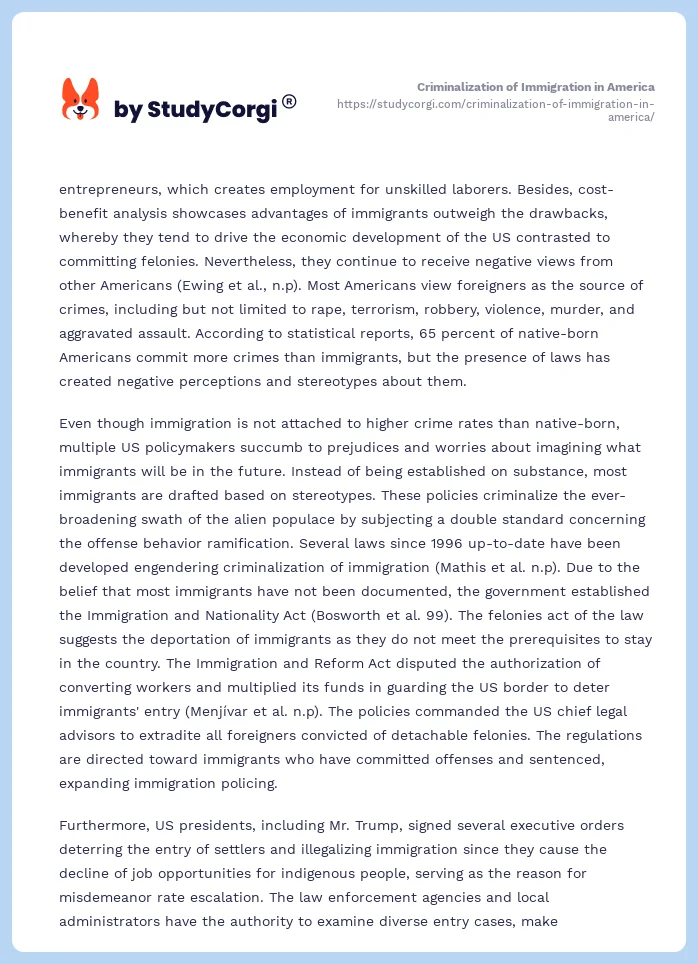 Criminalization of Immigration in America. Page 2