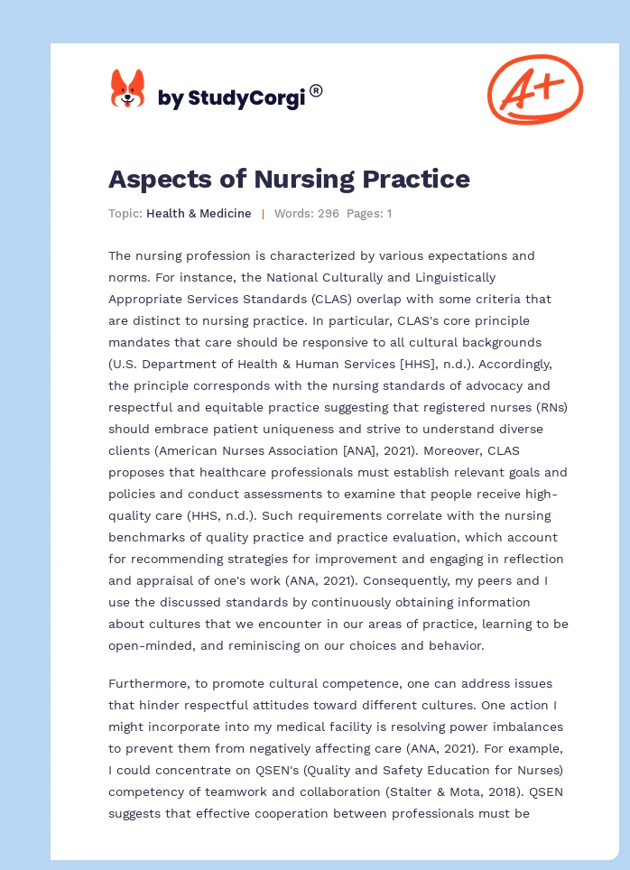 Aspects of Nursing Practice. Page 1