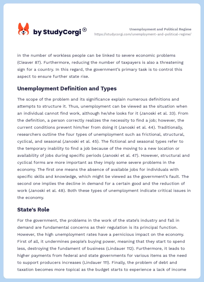 Unemployment and Political Regime. Page 2