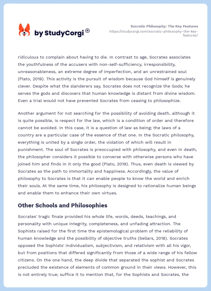 Socratic Philosophy: The Key Features. Page 2