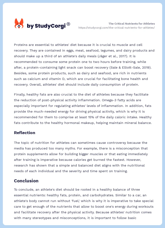 The Critical Nutrients for Athletes. Page 2