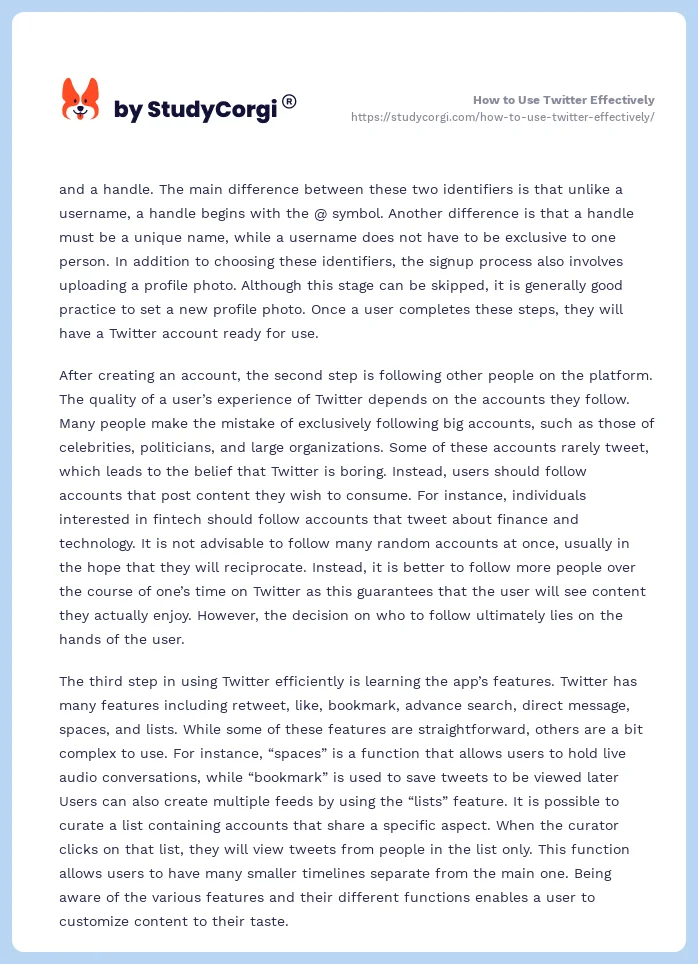 How to Use Twitter Effectively. Page 2