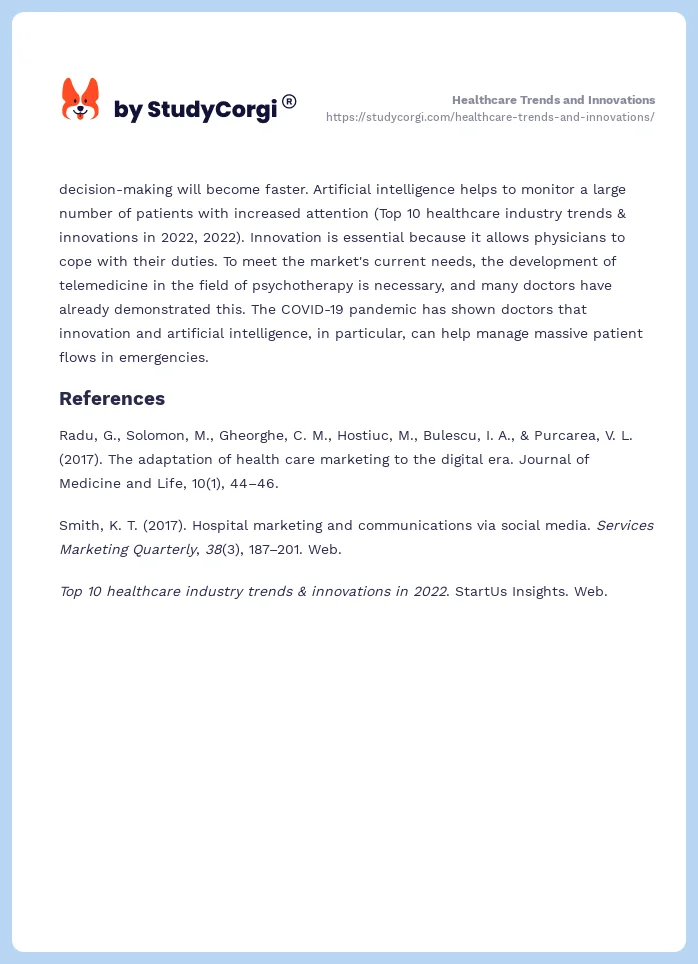 Healthcare Trends and Innovations. Page 2