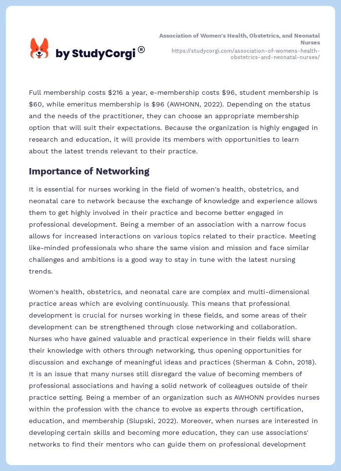 Association of Women's Health, Obstetrics, and Neonatal Nurses. Page 2