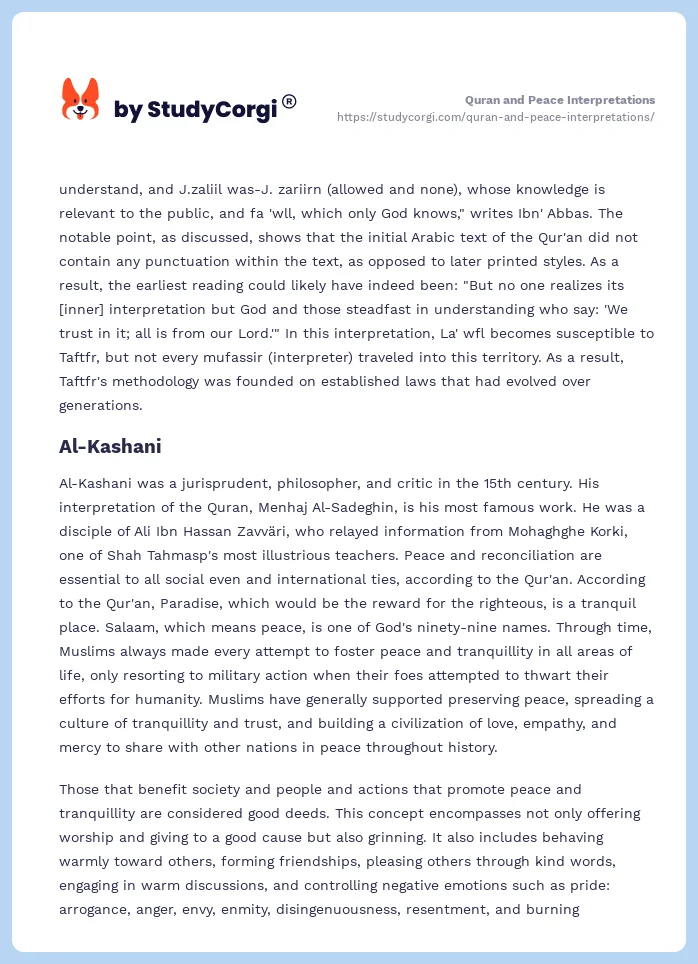 Quran and Peace Interpretations. Page 2