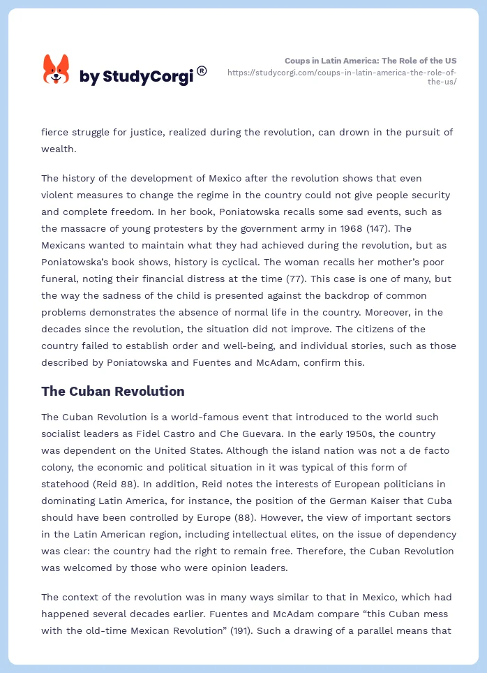 Coups in Latin America: The Role of the US. Page 2