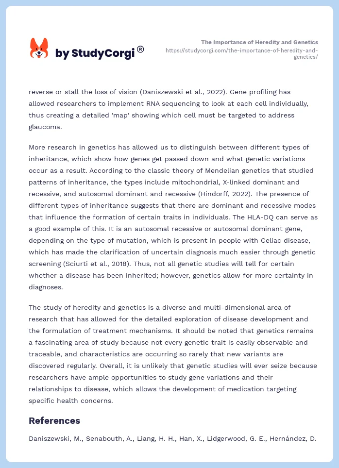 The Importance of Heredity and Genetics. Page 2
