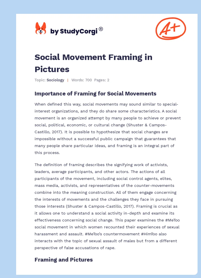 Social Movement Framing in Pictures. Page 1