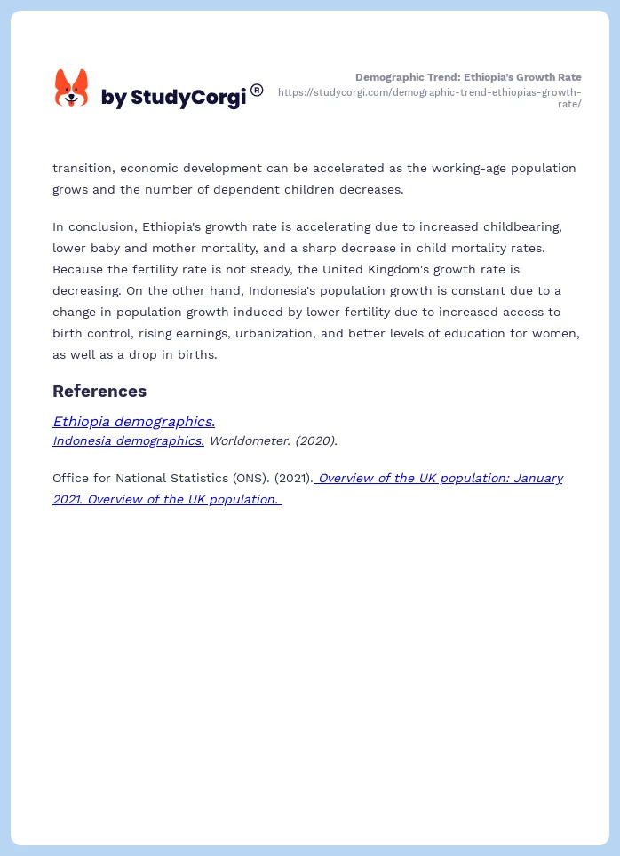 Demographic Trend: Ethiopia’s Growth Rate. Page 2