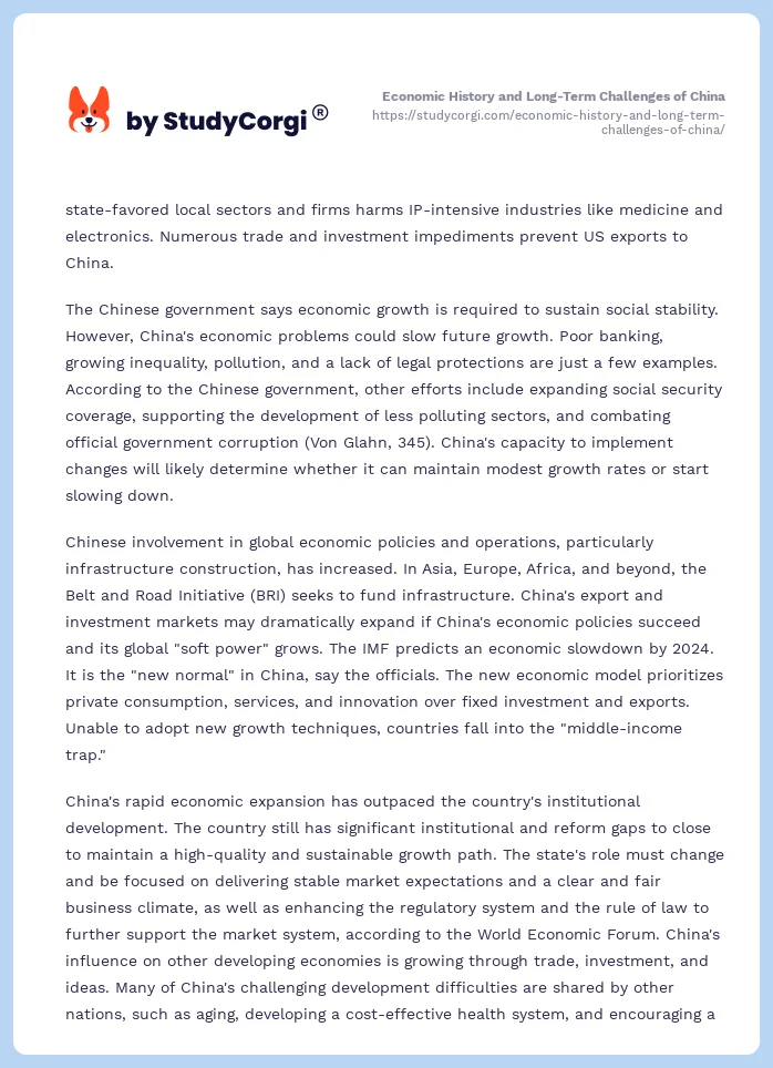 Economic History and Long-Term Challenges of China. Page 2
