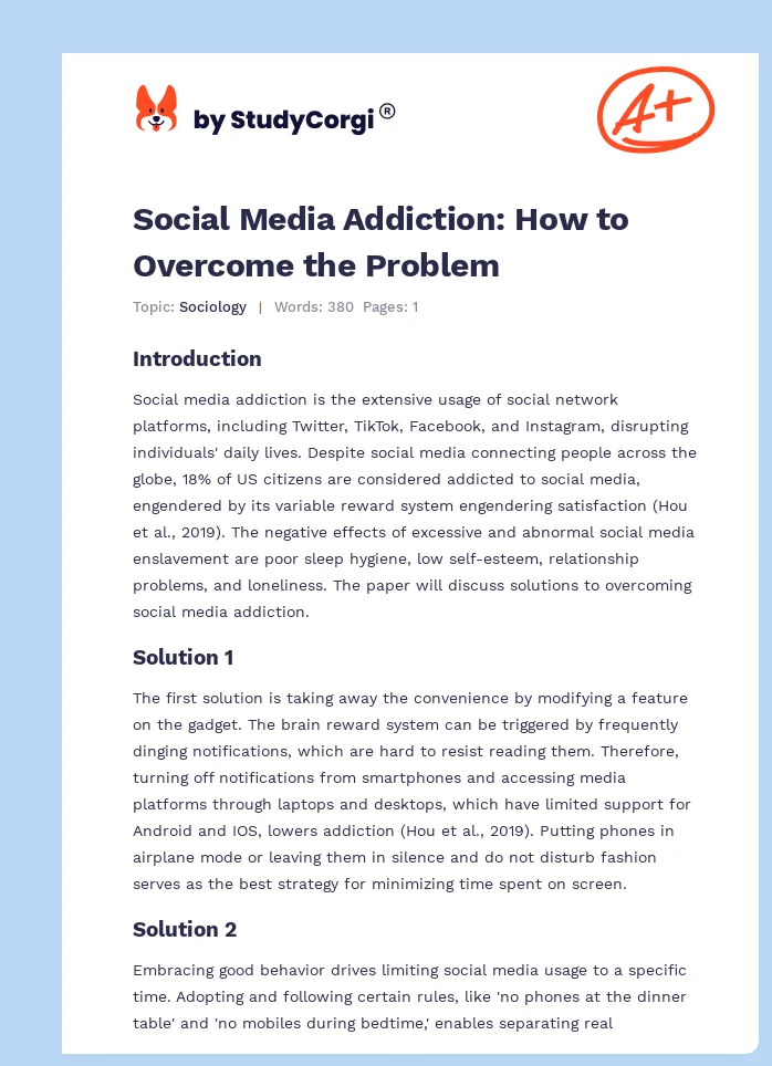Social Media Addiction: How to Overcome the Problem. Page 1