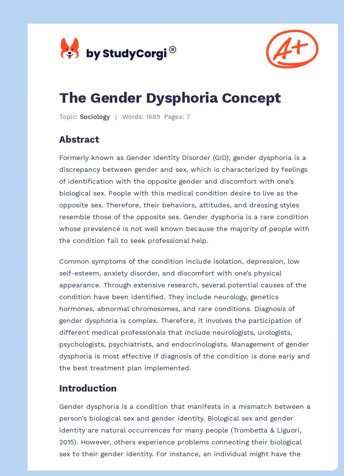 The Gender Dysphoria Concept. Page 1