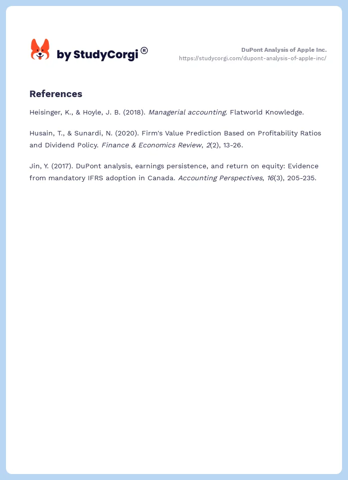 DuPont Analysis of Apple Inc.. Page 2