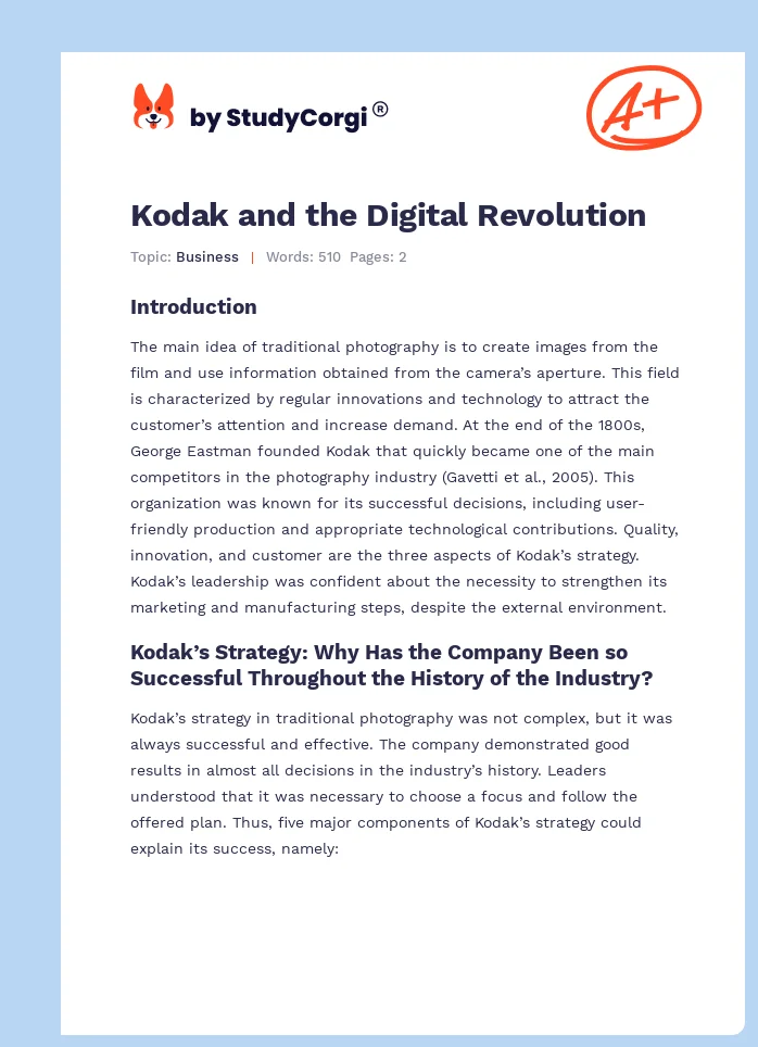 Kodak and the Digital Revolution. Page 1