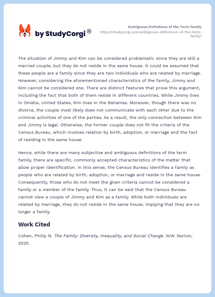 Ambiguous Definitions of the Term Family. Page 2