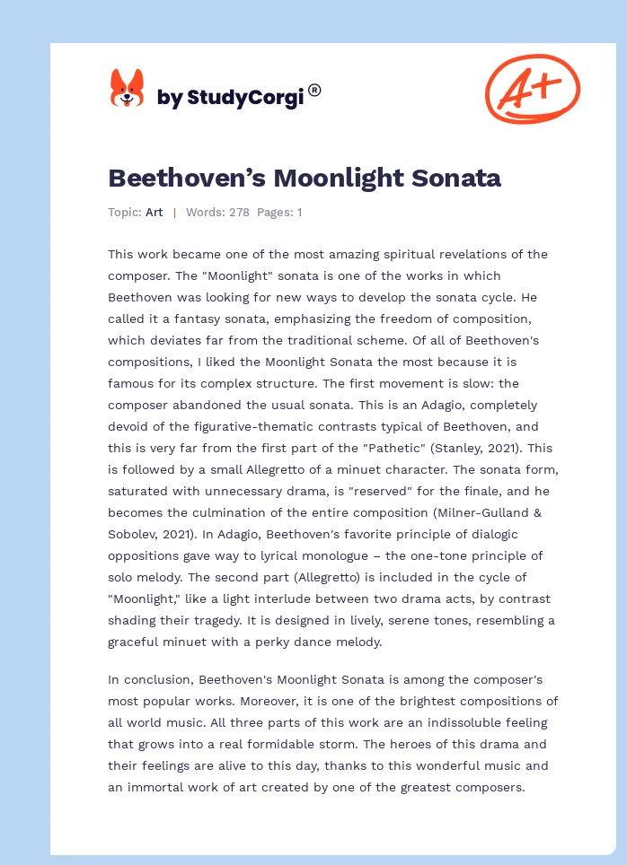 Beethoven’s Moonlight Sonata. Page 1