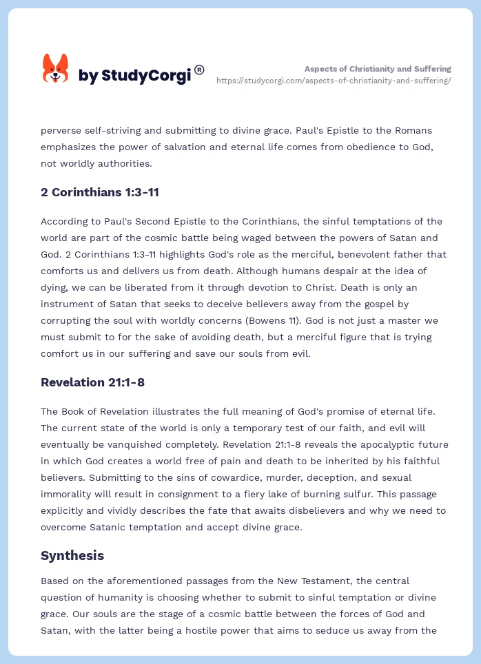 Aspects of Christianity and Suffering. Page 2