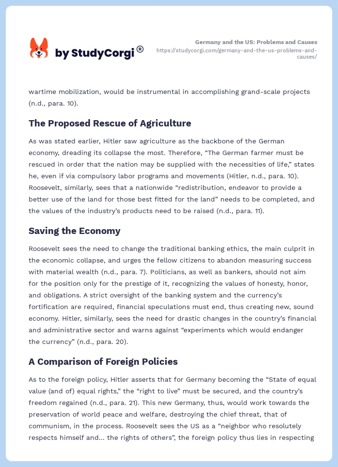 Germany and the US: Problems and Causes. Page 2