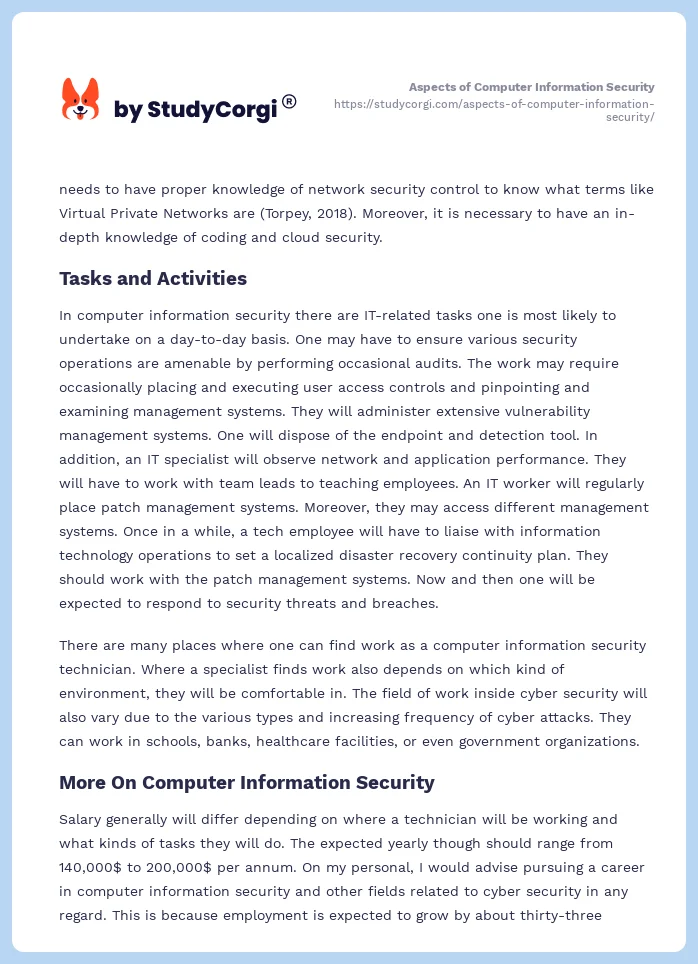 Aspects of Computer Information Security. Page 2
