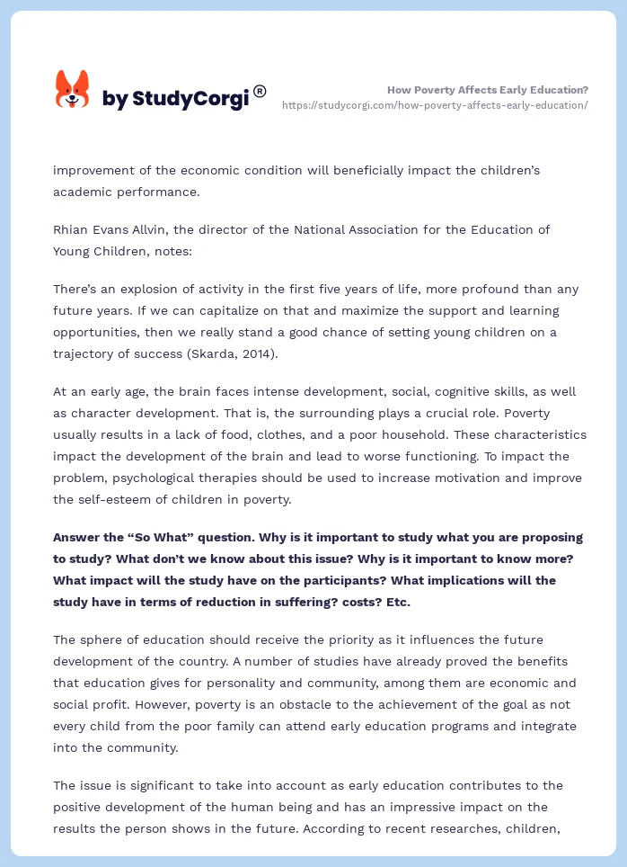How Poverty Affects Early Education?. Page 2