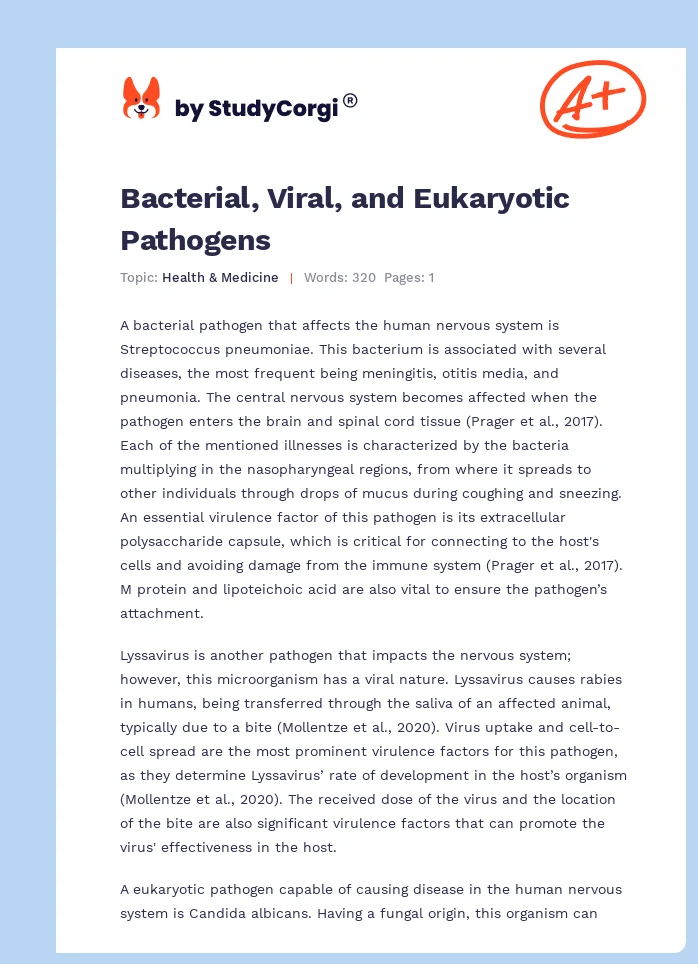 Bacterial, Viral, and Eukaryotic Pathogens. Page 1