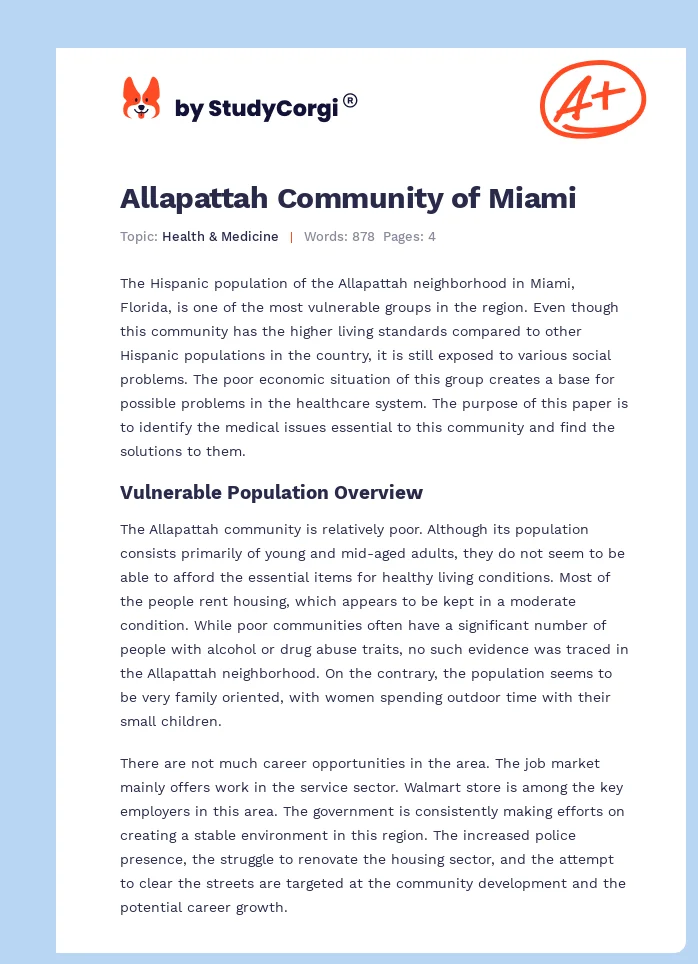 Allapattah Community of Miami. Page 1
