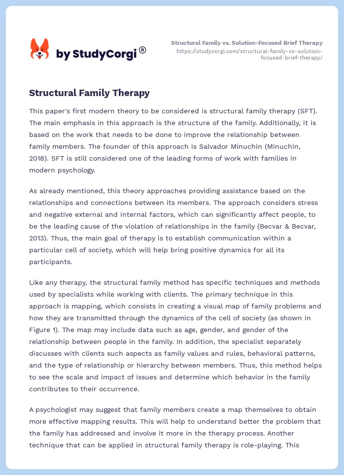 Structural Family vs. Solution-Focused Brief Therapy. Page 2