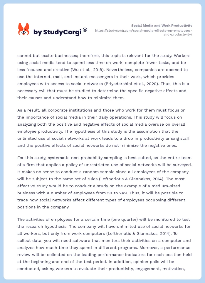 Social Media Effects on Employees and Productivity. Page 2