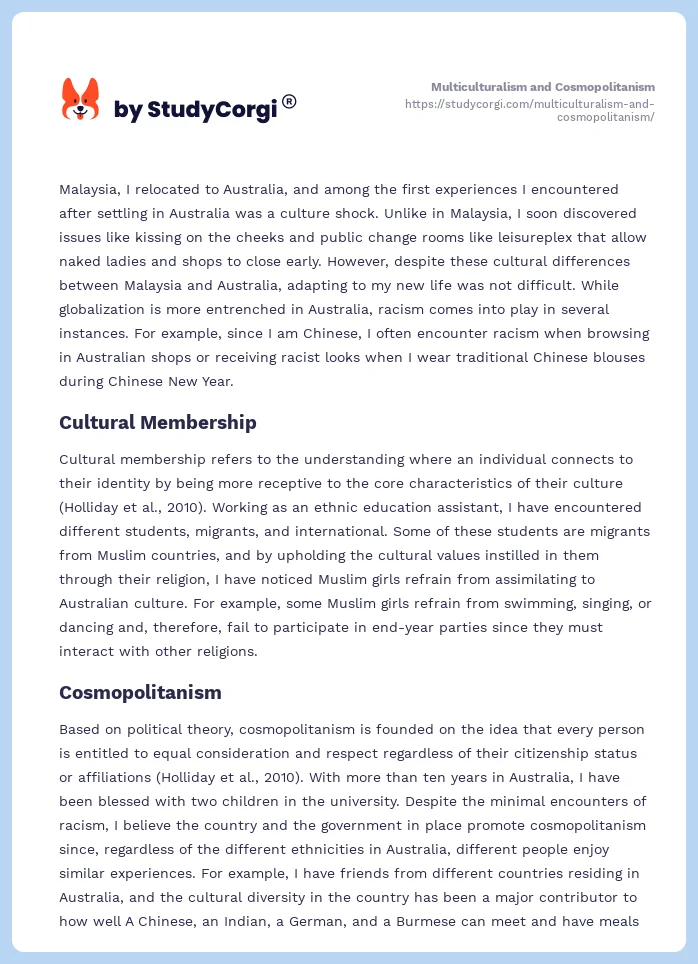 Multiculturalism and Cosmopolitanism. Page 2
