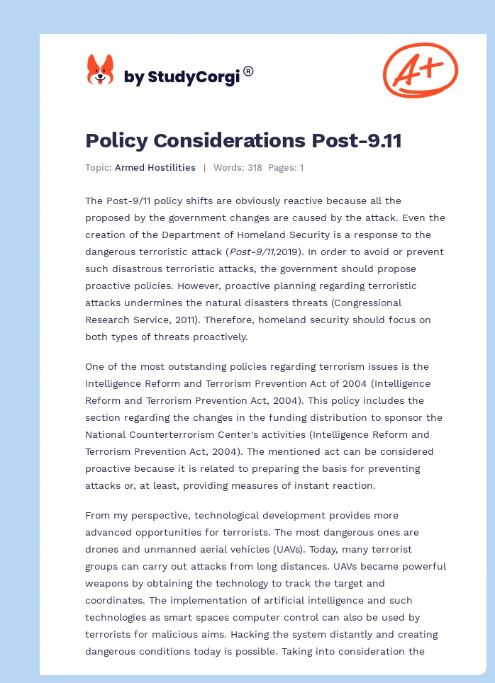 Policy Considerations Post-9.11. Page 1