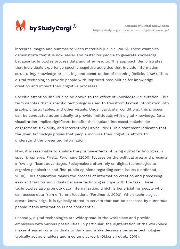 Aspects of Digital Knowledge. Page 2