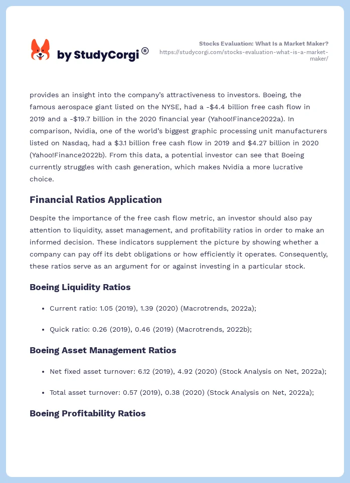 Stocks Evaluation: What Is a Market Maker?. Page 2