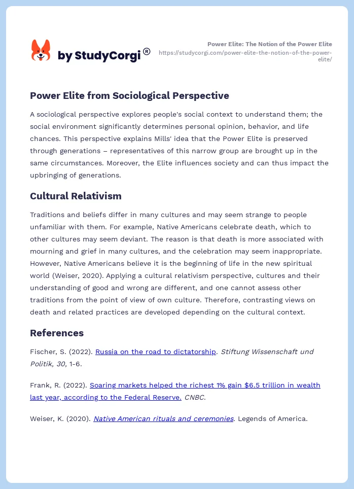 Power Elite: The Notion of the Power Elite. Page 2