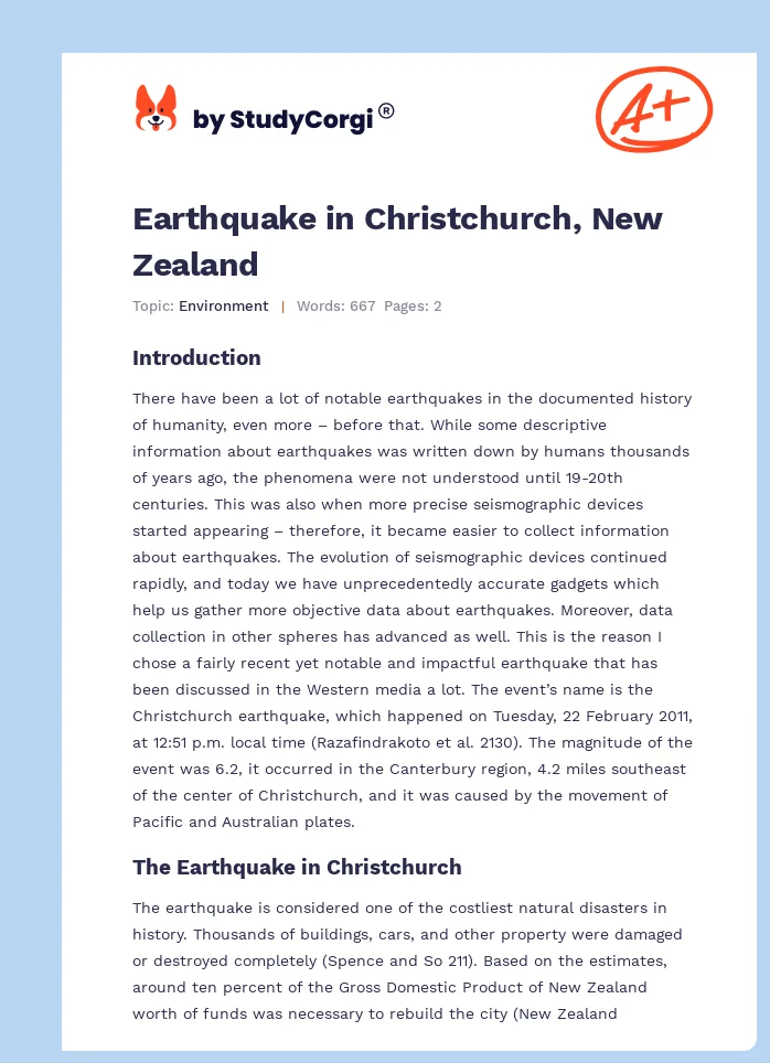 Earthquake in Christchurch, New Zealand. Page 1