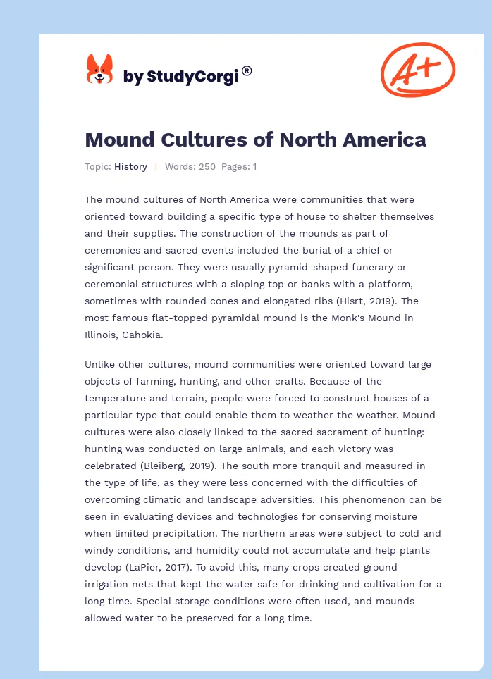 Mound Cultures of North America. Page 1