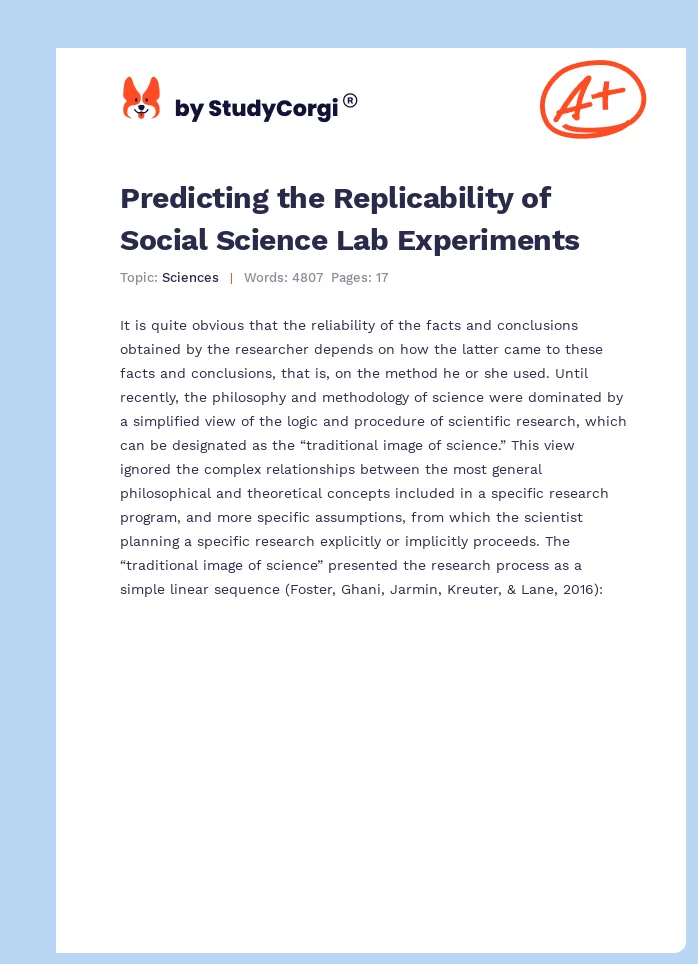 Predicting the Replicability of Social Science Lab Experiments. Page 1