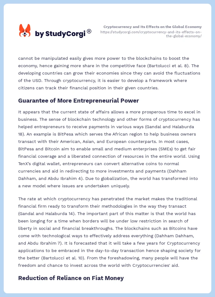 Cryptocurrency and Its Effects on the Global Economy. Page 2