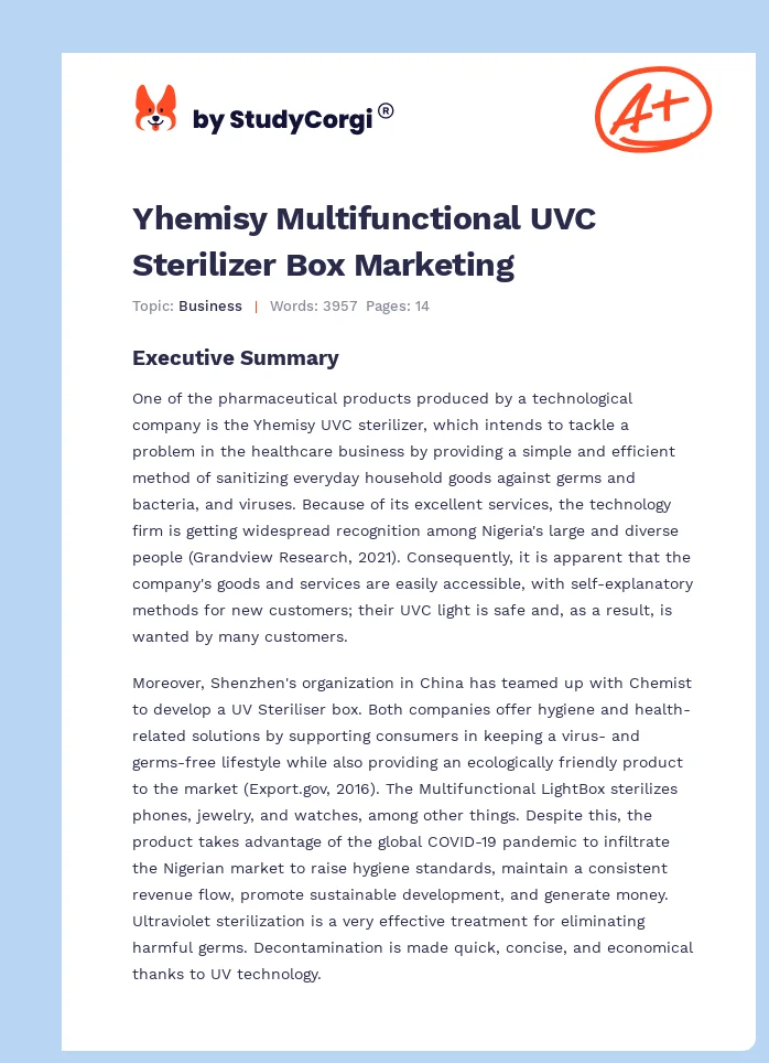 Yhemisy Multifunctional UVC Sterilizer Box Marketing. Page 1