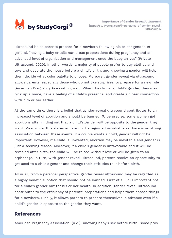 Importance of Gender Reveal Ultrasound. Page 2