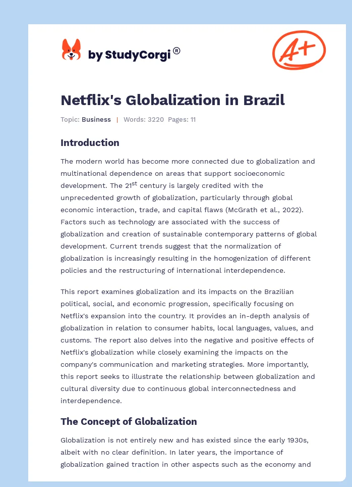 Netflix's Globalization in Brazil. Page 1