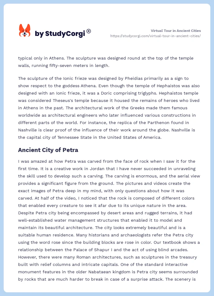 Virtual Tour in Ancient Cities. Page 2