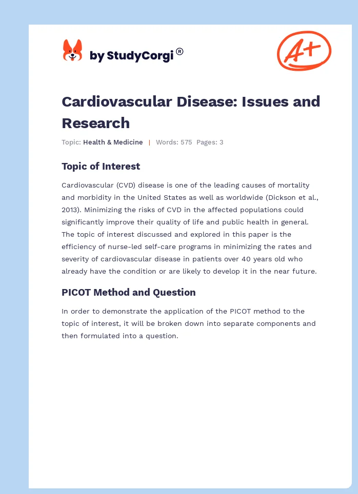 Cardiovascular Disease: Issues and Research. Page 1