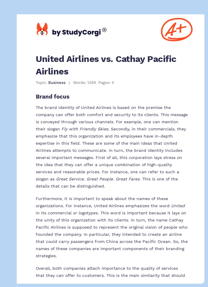 United Airlines vs. Cathay Pacific Airlines. Page 1