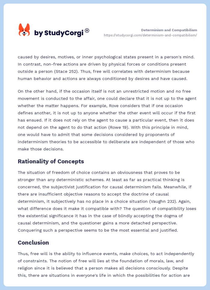 Determinism and Compatibilism. Page 2