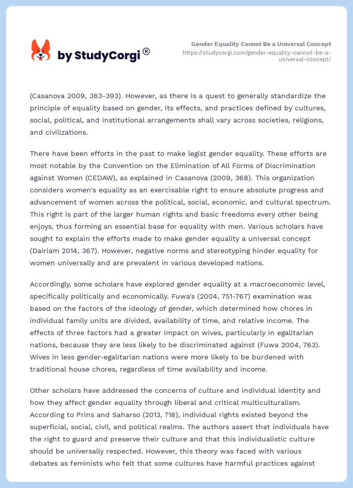 Gender Equality Cannot Be a Universal Concept. Page 2